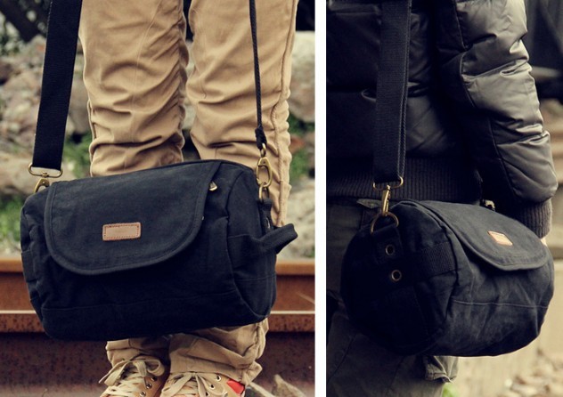 Khaki canvas messenger bag, travel messenger bags - YEPBAG