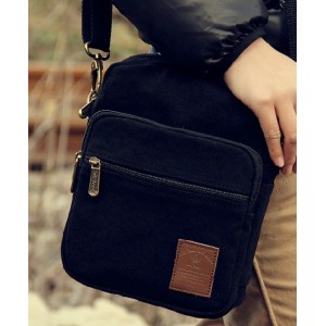 black canvas messenger bag for women