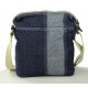blue canvas leather satchel