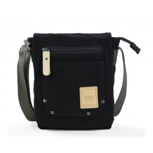 black mens small canvas shoulder bag