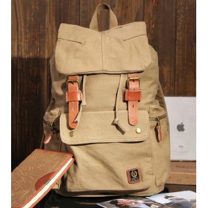 khaki cotton canvas bag