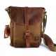 Leather and canvas messenger bag