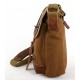 khaki Leather and canvas messenger bag