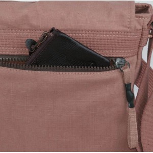 khaki leather canvas messenger bag