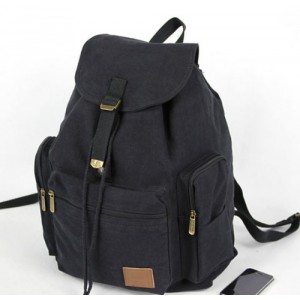 black Canvas backpack for girls