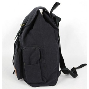 black canvas knapsack backpack