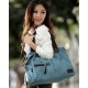 blue handbag canvas