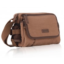 khaki canvas shoulder bag for women