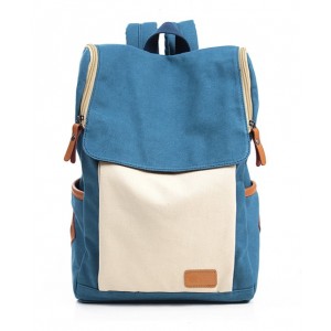 Canvas satchel girls' backpack blue