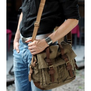 army green Shoulder bags for men