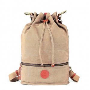 brown Canvas drawstring backpack