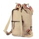 brown canvas knapsack