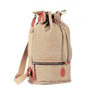 Canvas drawstring backpack brown
