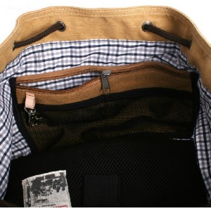 khaki backpack style purse