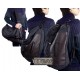 black backpack single strap