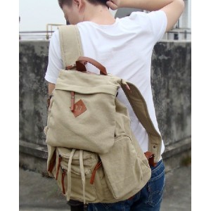 khaki Backpack messenger bag