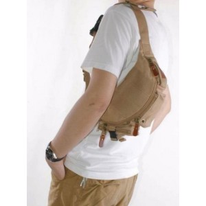 khaki retro fanny pack