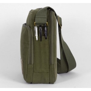 army green fabric messenger bag