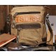 khaki one shoulder messenger bag