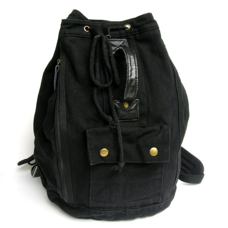 mens black canvas backpack