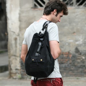 black canvas backpack