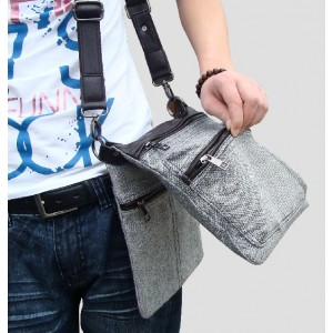 grey messenger shoulder bag