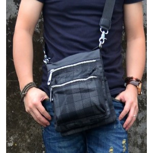 black messenger shoulder bag