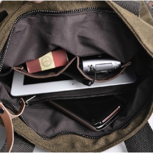 khaki personalized messenger bag