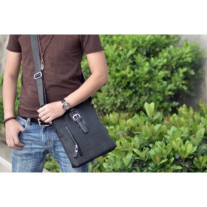 black Ipad nylon messenger bag