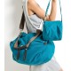 Fabric shoulder bag blue