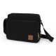 black fabric messenger bag