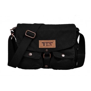 black distressed messenger bag