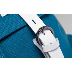 blue canvas backpack