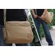 khaki fabric messenger bag