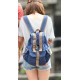 Fashionable canvas backpacks for women blue