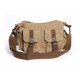 khaki canvas and leather messenger bag