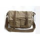 khaki Canvas shoulder bag schoolbag