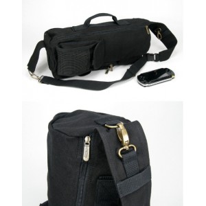 black over shoulder backpack