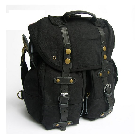 mens black canvas backpack