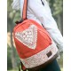 orange Canvas backpack for teenage girls