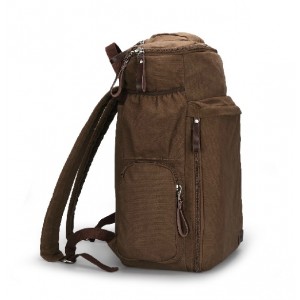 coffee Canvas rucksack backpack for school