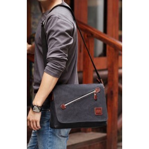 black canvas messenger bags for men