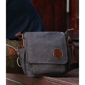 black Cheap canvas messenger bags for men