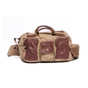 khaki vintage canvas messenger bag