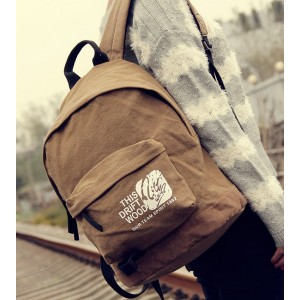 khaki cute canvas backpacks for girls