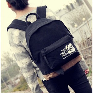 black cute canvas backpacks for girls