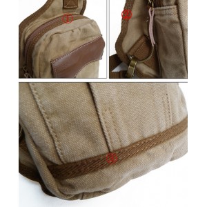 khaki Mens single strap backpack