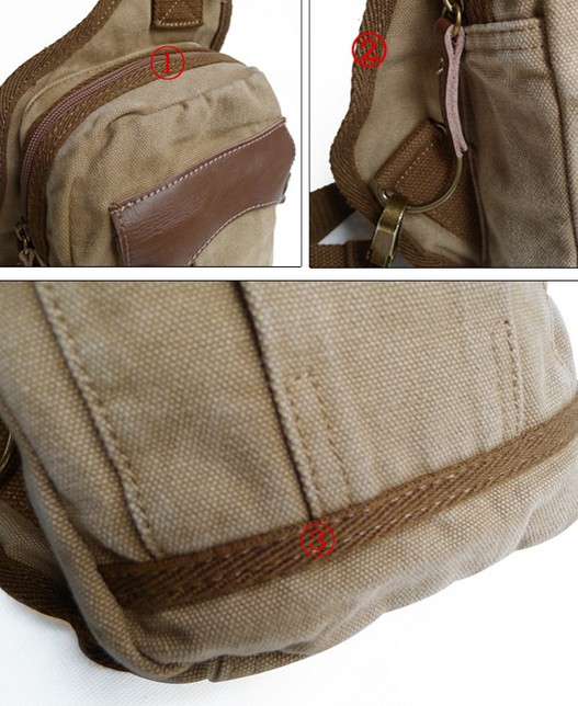 Mens single strap backpack, cotton canvas sling bag - YEPBAG