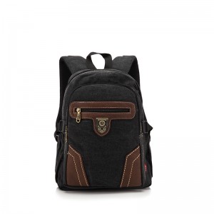 black vintage canvas rucksack