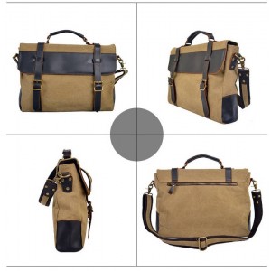 khaki Men and women's Shoulder canvas bag